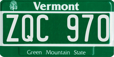 VT license plate ZQC970