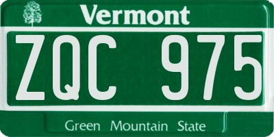 VT license plate ZQC975