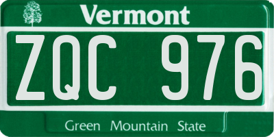 VT license plate ZQC976