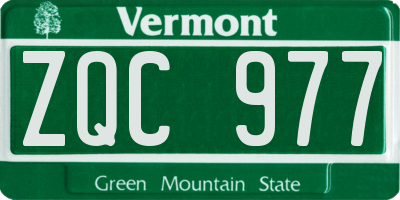 VT license plate ZQC977