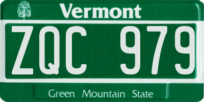 VT license plate ZQC979