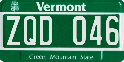 VT license plate ZQD046