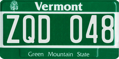 VT license plate ZQD048