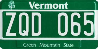 VT license plate ZQD065
