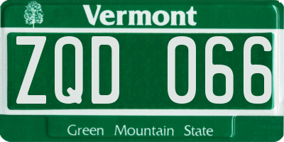 VT license plate ZQD066