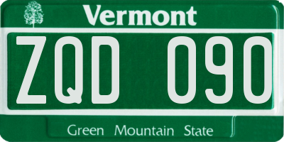 VT license plate ZQD090