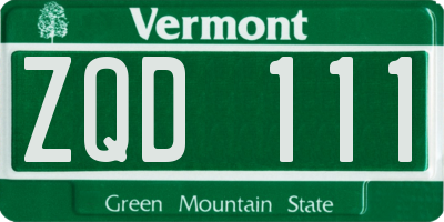 VT license plate ZQD111