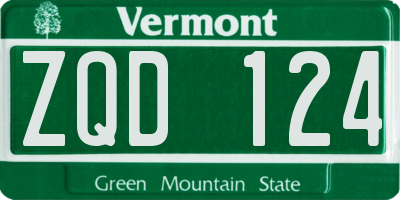 VT license plate ZQD124