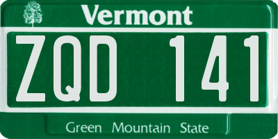 VT license plate ZQD141
