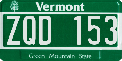 VT license plate ZQD153