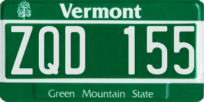 VT license plate ZQD155