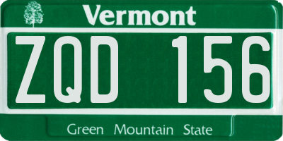 VT license plate ZQD156