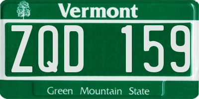 VT license plate ZQD159