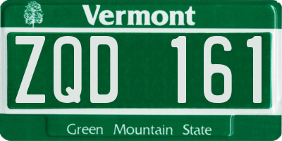 VT license plate ZQD161