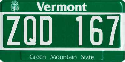 VT license plate ZQD167