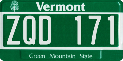 VT license plate ZQD171