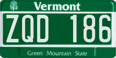 VT license plate ZQD186