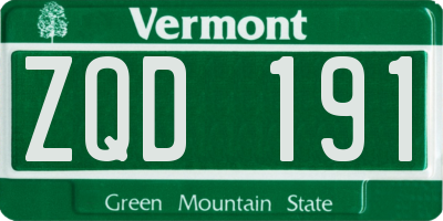 VT license plate ZQD191