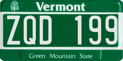 VT license plate ZQD199