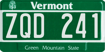 VT license plate ZQD241