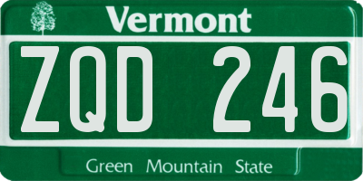 VT license plate ZQD246