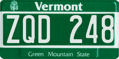 VT license plate ZQD248