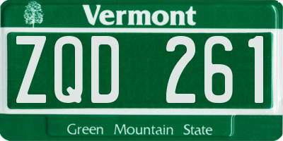 VT license plate ZQD261