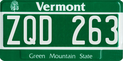 VT license plate ZQD263