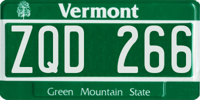 VT license plate ZQD266