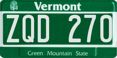 VT license plate ZQD270