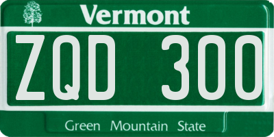 VT license plate ZQD300
