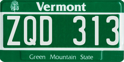 VT license plate ZQD313