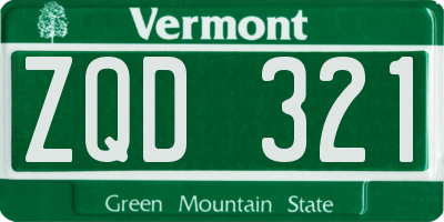 VT license plate ZQD321