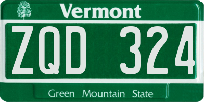 VT license plate ZQD324
