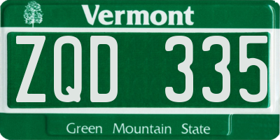 VT license plate ZQD335