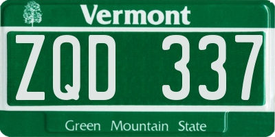 VT license plate ZQD337