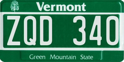 VT license plate ZQD340