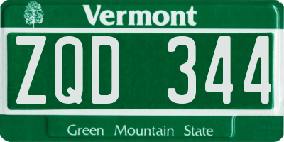 VT license plate ZQD344