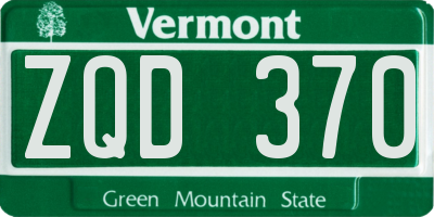 VT license plate ZQD370