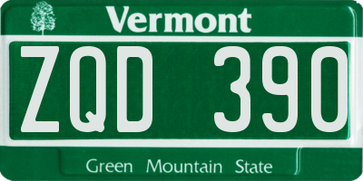 VT license plate ZQD390