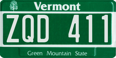 VT license plate ZQD411