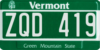 VT license plate ZQD419