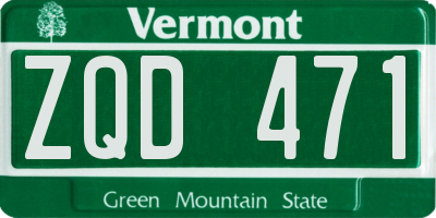 VT license plate ZQD471