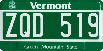 VT license plate ZQD519