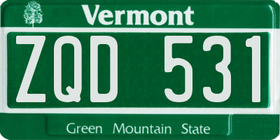 VT license plate ZQD531
