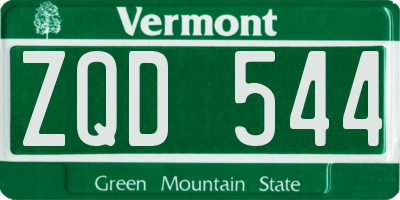 VT license plate ZQD544