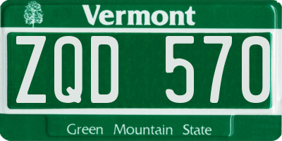 VT license plate ZQD570