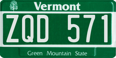 VT license plate ZQD571