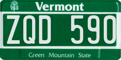 VT license plate ZQD590