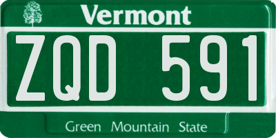 VT license plate ZQD591